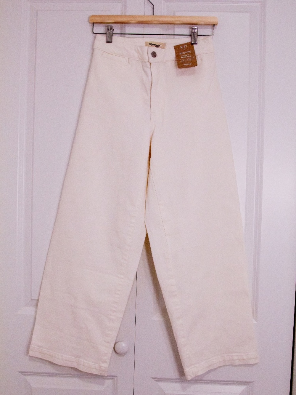 Madewell - Emmett Wide Leg Curvy Jeans in White (Size W 27)